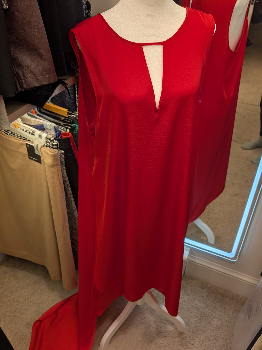 BCBGMaxAzria Red Sleeveless Maxi Dress with Keyhole